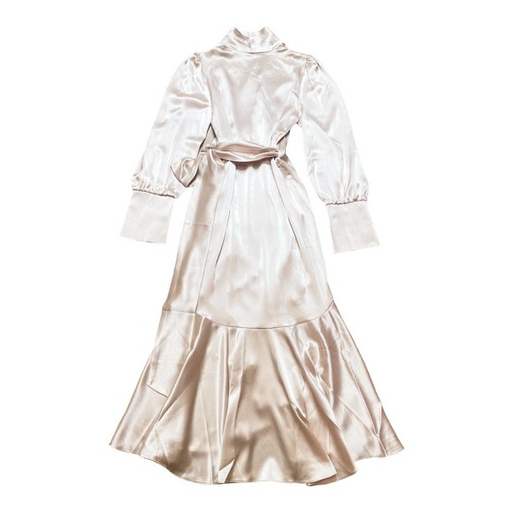 NONchalant Label NWT Champagne Satin Wrap Dress M - Picture 3 of 5